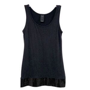 Le Souk Sequin Trim Black Tank Top Women’s 38 US 7.